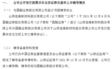 佳维股份进北交所上市辅导期:主营混泥土外加剂今年前三季度净利1100万元